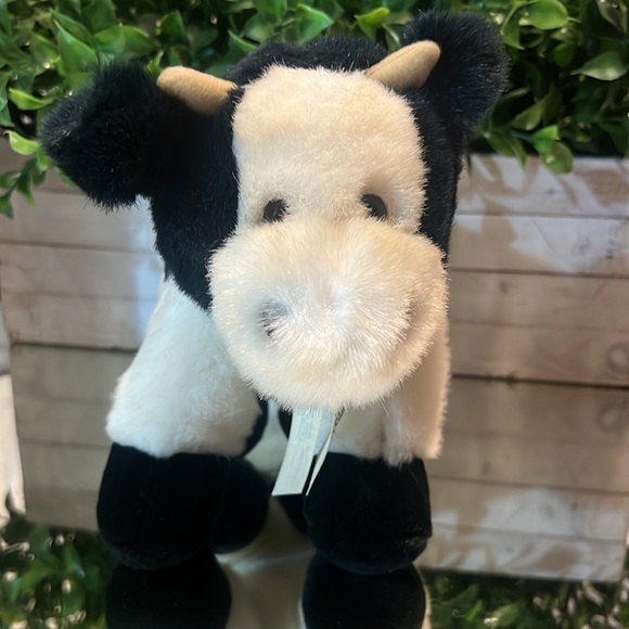Vintage Mary Meyer Cow Plush Stuffed Animal 10" Black White - Picture 2 of 8